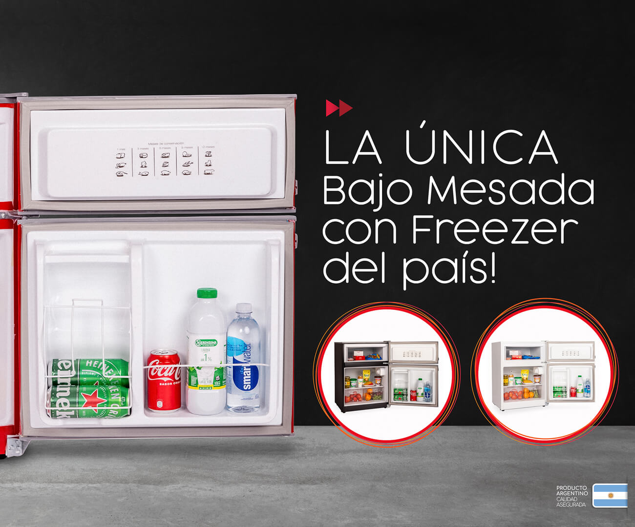 Linea de Heladeras bajo mesada