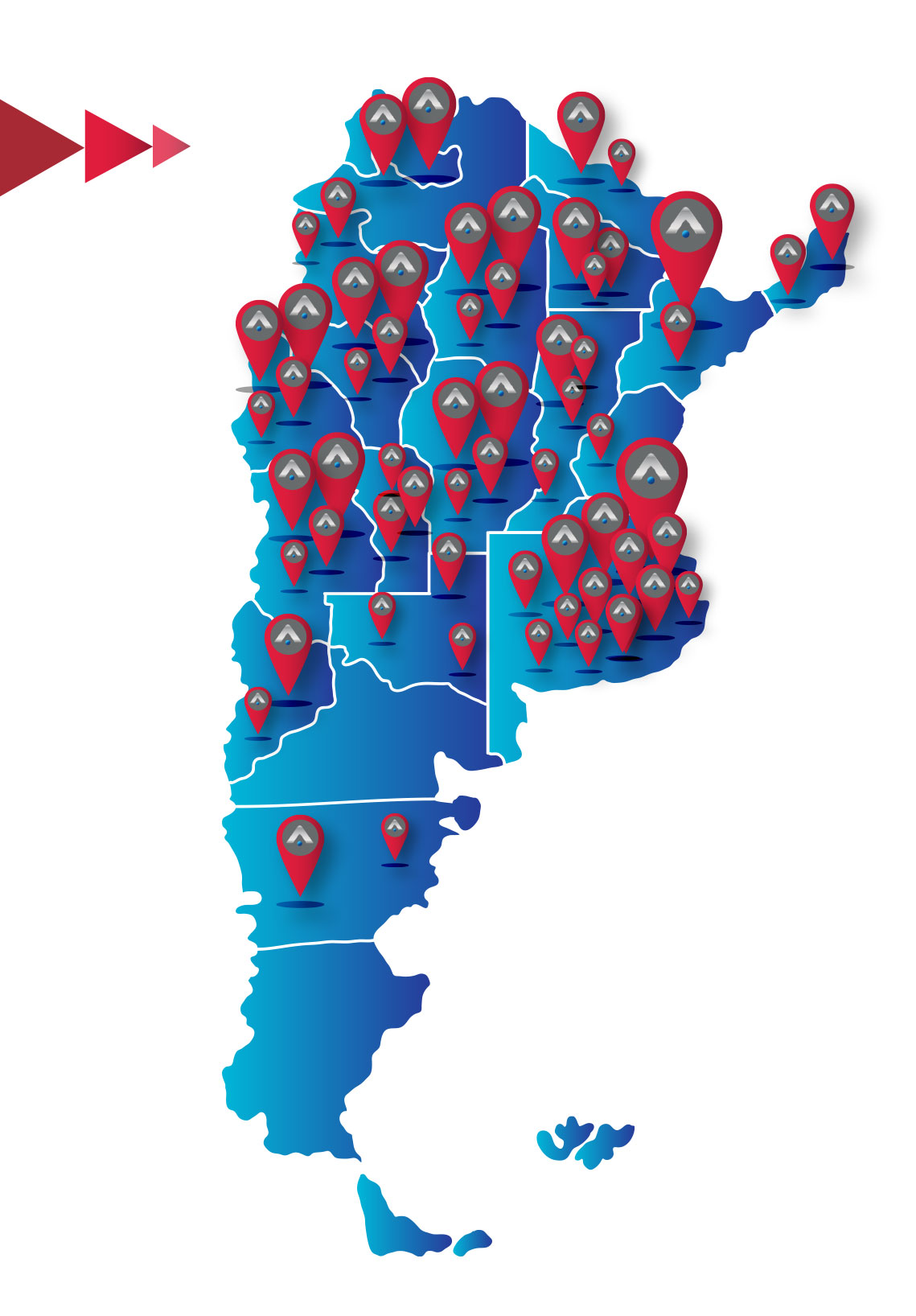Mapa de Argentina donde puedes adquirir nuestros productos.